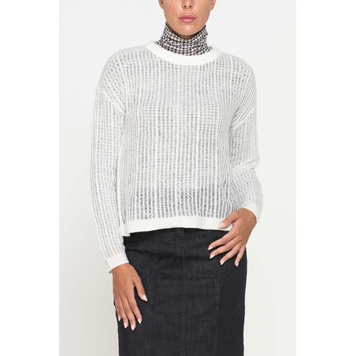 LONG-SLEEVE OPENWORK SWEATER
