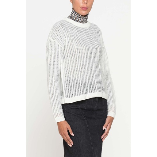 LONG-SLEEVE OPENWORK SWEATER