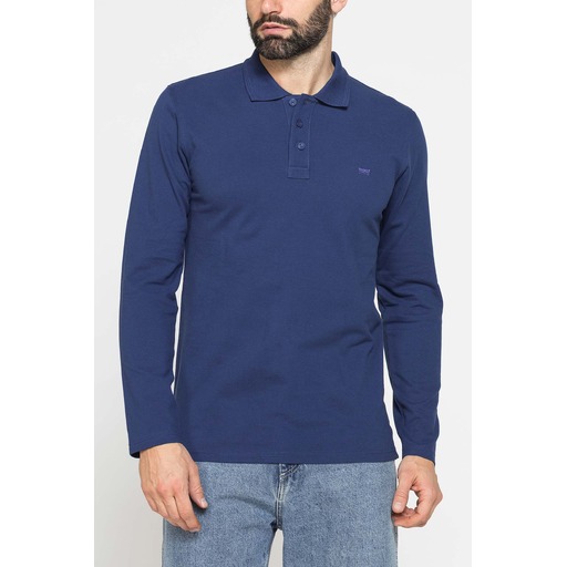 LONG SLEEVE COTTON PIQUET POLO SHIRT