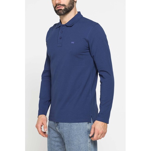 LONG SLEEVE COTTON PIQUET POLO SHIRT