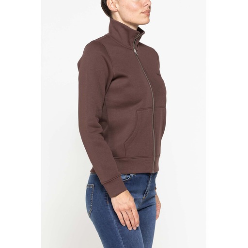 FULL ZIP SWEATSHIRT WITH HIGH-NECK IN FLEECE FABRIC