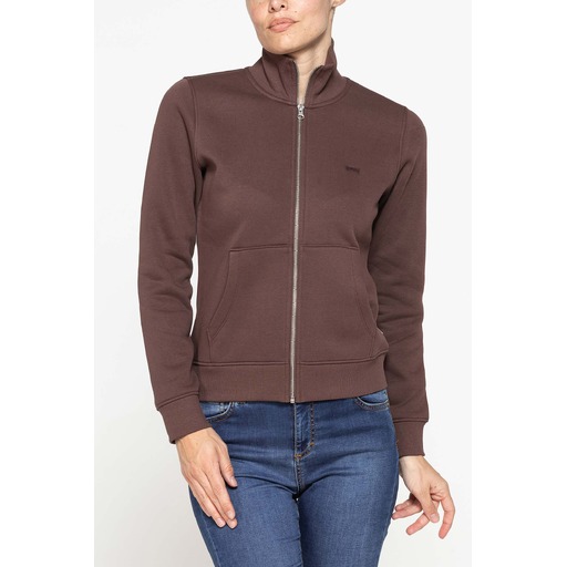 FULL ZIP SWEATSHIRT WITH HIGH-NECK IN FLEECE FABRIC