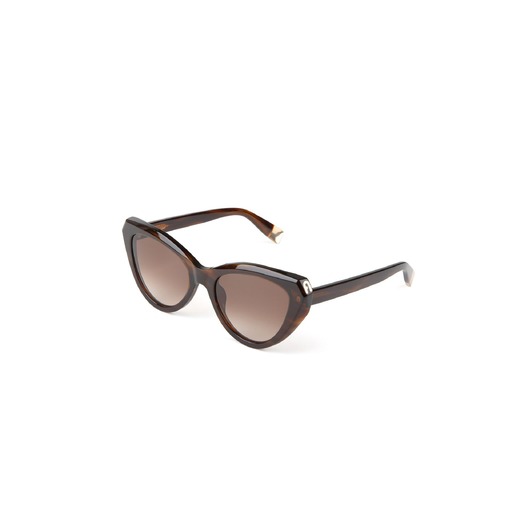 Furla Sunglasses Glossy Brown Striped Havana