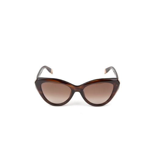 Furla Sunglasses Glossy Brown Striped Havana