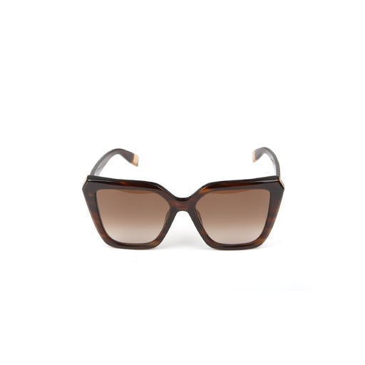 Furla Sunglasses Glossy Brown Striped Havana