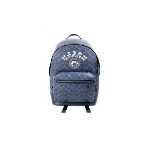 West backpack in signature canvas with varsity motif