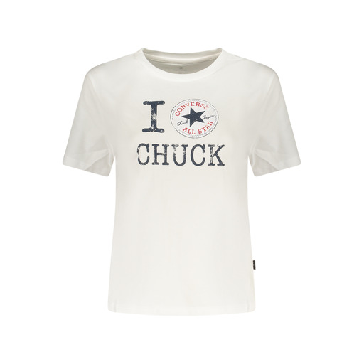 CONVERSE T-SHIRT MANICHE CORTE DONNA BIANCO