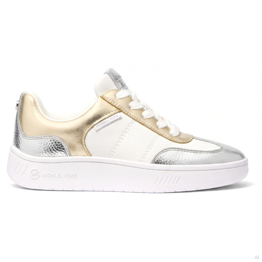 Michael Kors Active Metallic Sneaker Gold Silver White