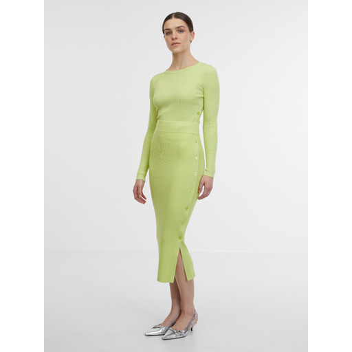 Light green women's sweater midi skirt ORSAY