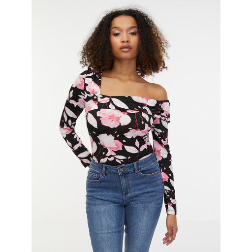 Pink-black women's floral top ORSAY