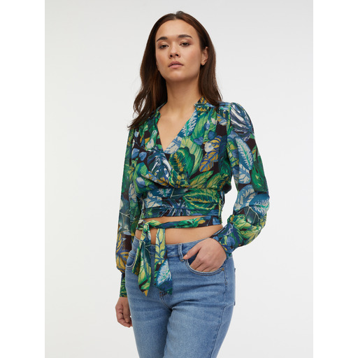 Green women's patterned blouse ORSAY