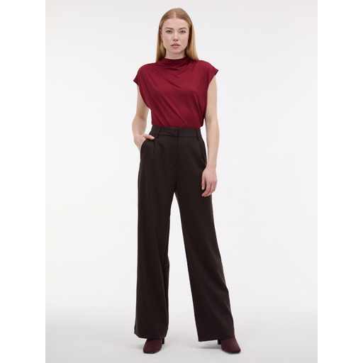 Dark brown women's wide-leg trousers ORSAY