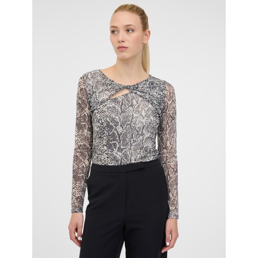 Black women's patterned long-sleeve T-shirt ORSAY