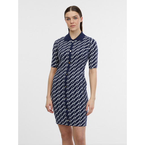 Dark blue women's patterned sweater dress ORSAY