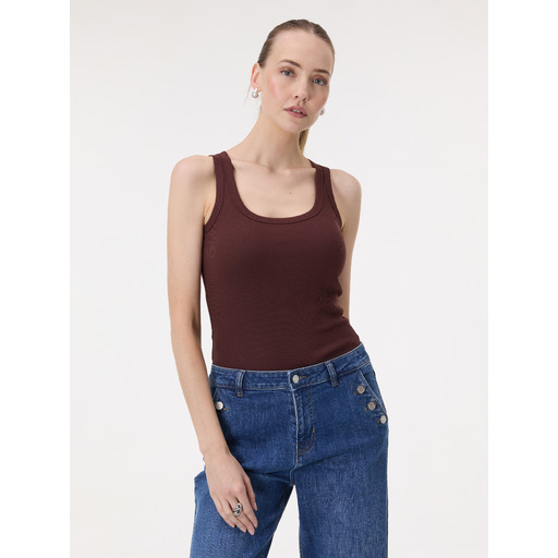 Dark brown women's vest top ORSAY