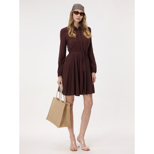 Dark brown women's shirt knee-length dress ORSAY