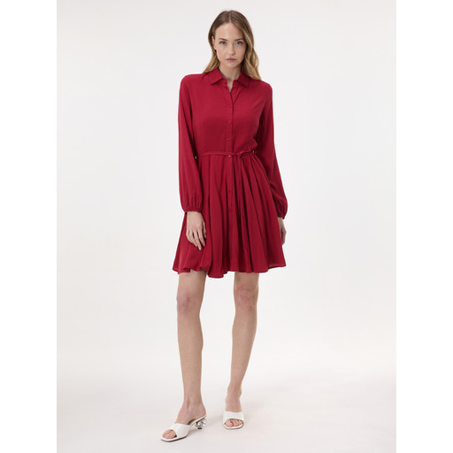 Red women's shirt knee-length dress ORSAY