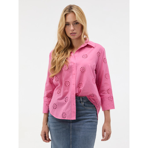 Pink women's collared long-sleeve shirt ORSAY