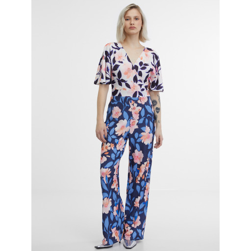 Dark blue women's floral jumpsuit ORSAY