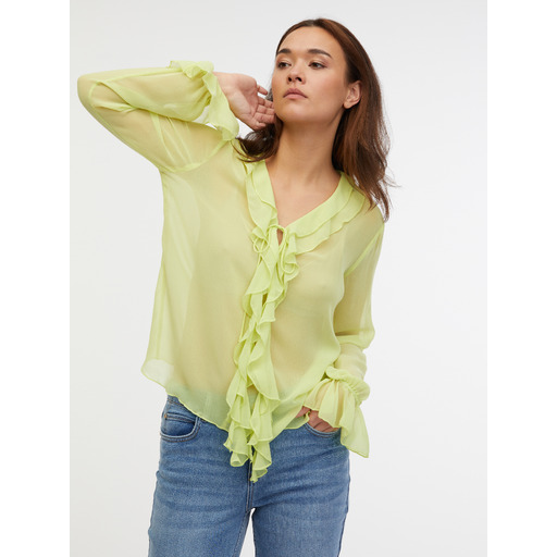 Light green women's ruffled blouse ORSAY