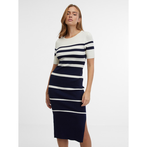 Blue women's striped dress ORSAY
