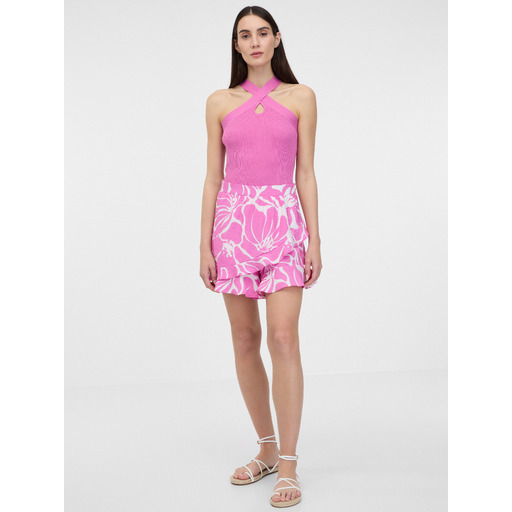 Pink women's ruffled shorts ORSAY