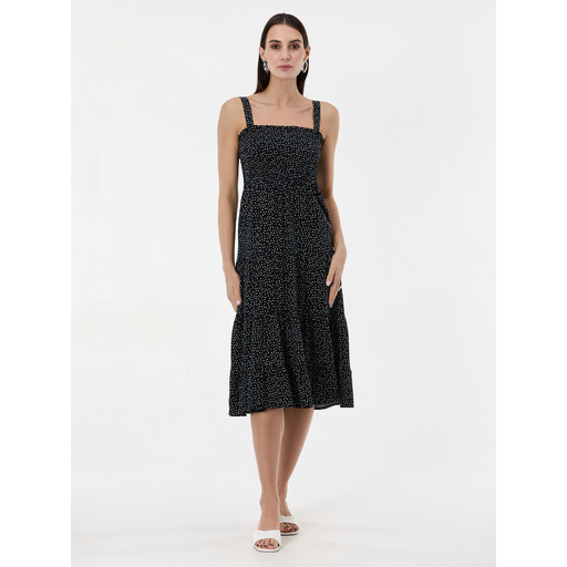 Black women's polka-dot midi dress ORSAY