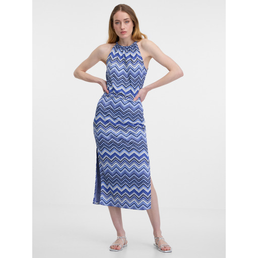 Blue women's patterned dress ORSAY