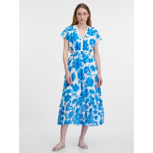 Blue women's patterned dress ORSAY
