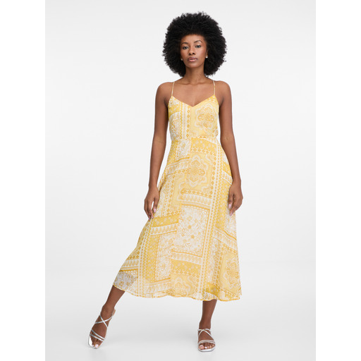 Yellow women's midi dress ORSAY