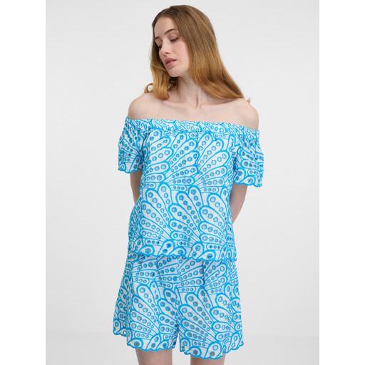Blue women's patterned blouse ORSAY