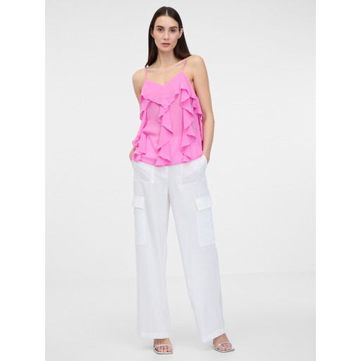 White women's wide-leg trousers ORSAY