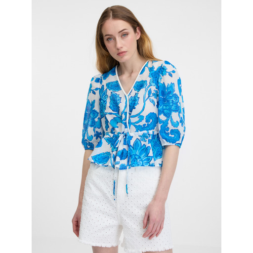 Blue women's patterned blouse ORSAY