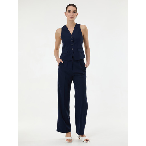 Dark blue women's wide-leg trousers ORSAY