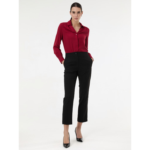 Black women's straight-leg trousers ORSAY