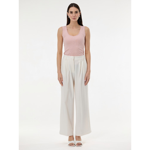 Cream women's wide-leg trousers ORSAY