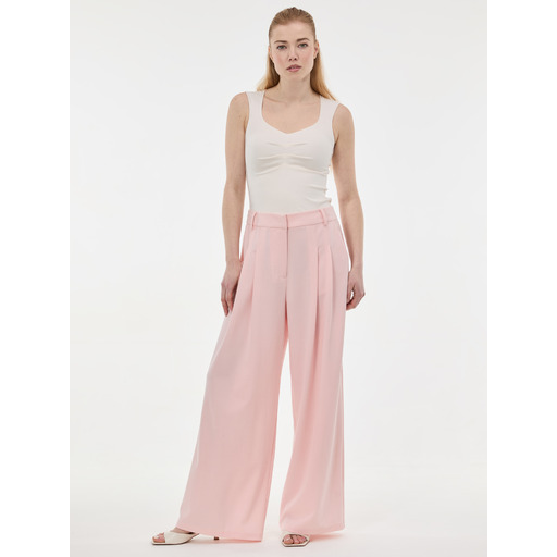 Light pink women's wide-leg trousers ORSAY