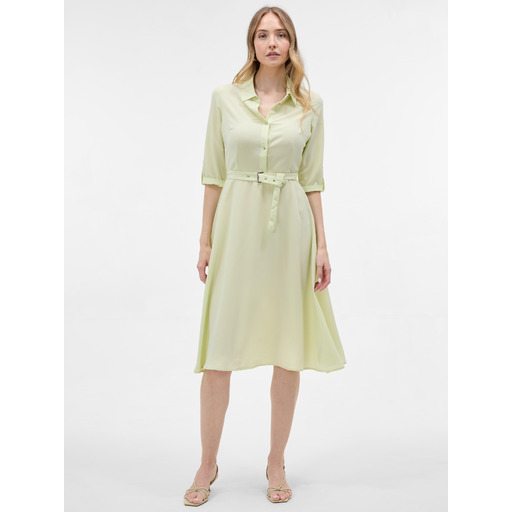 Green women's shirt midi dress ORSAY