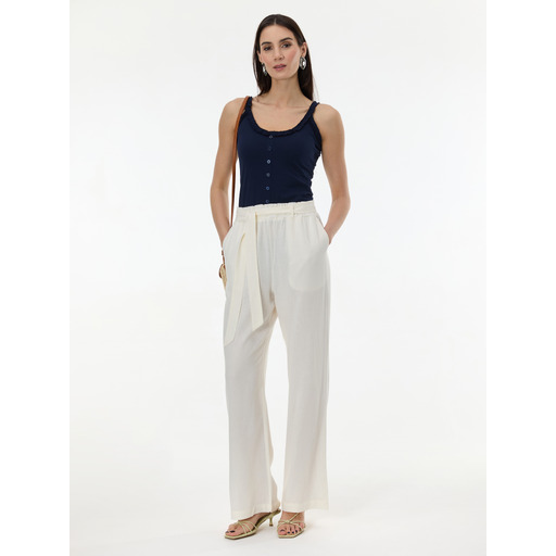 Cream women's wide-leg trousers ORSAY