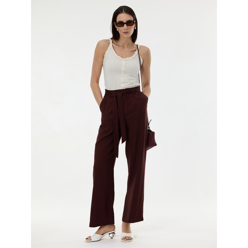 Dark brown women's wide-leg trousers ORSAY
