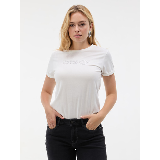 White women's round-neck short-sleeve T-shirt ORSAY