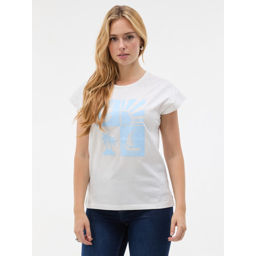 White women's round-neck short-sleeve T-shirt ORSAY