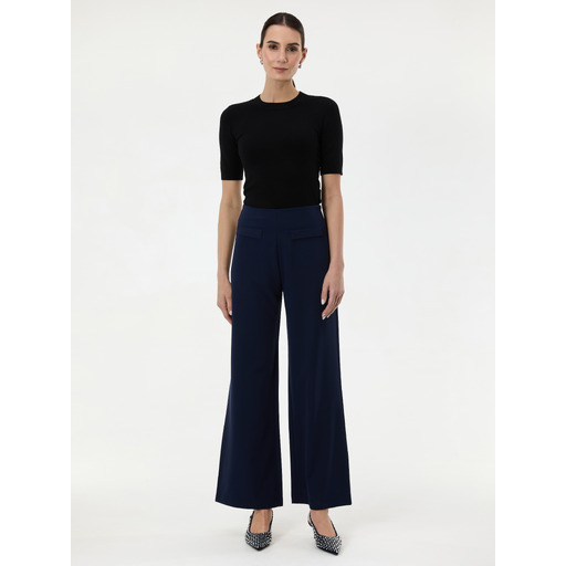 Dark blue women's straight-leg trousers ORSAY