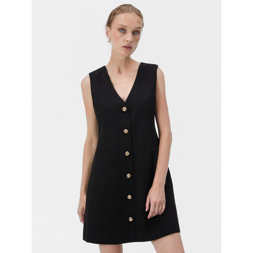 Black women's short A-line shirt strappy dress ORSAY