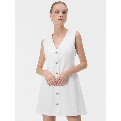 White women's short A-line shirt strappy dress ORSAY
