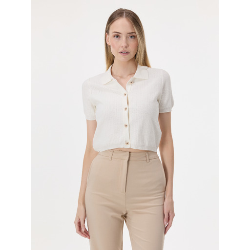 Cream women's collared cardigan ORSAY