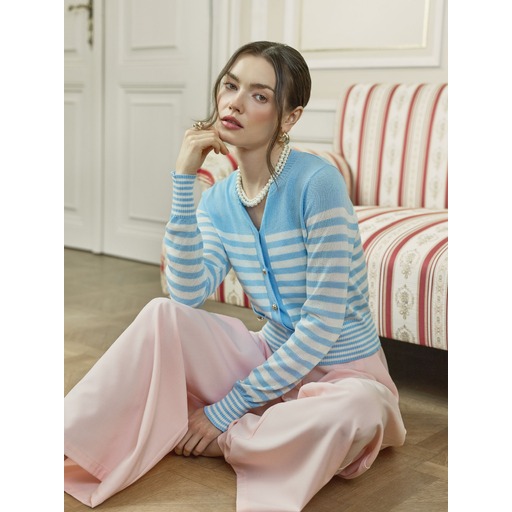 Light blue women's striped cardigan ORSAY