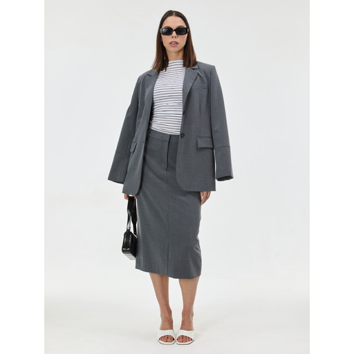 Grey women's midi skirt ORSAY