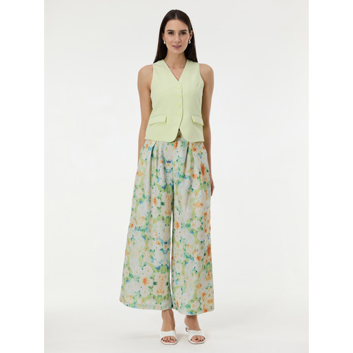 Light green women's patterned trousers ORSAY