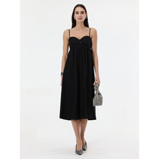 Black women's midi appliqué dress ORSAY